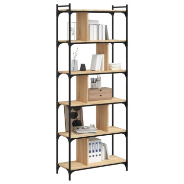 vidaXL Βιβλιοθήκη 6 Επιπέδων Sonoma Δρυς 76x32x192cm Επεξ. Ξύλο 1 τεμ.