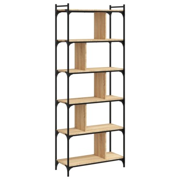 vidaXL Βιβλιοθήκη 6 Επιπέδων Sonoma Δρυς 76x32x192cm Επεξ. Ξύλο 1 τεμ.