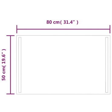 vidaXL Καθρέφτης Μπάνιου με LED 80x50 εκ.