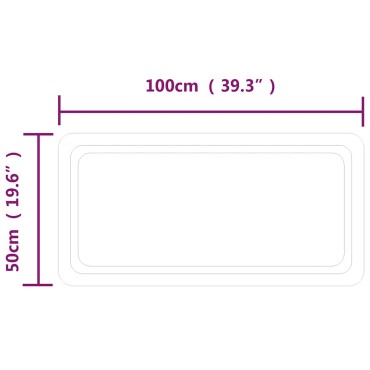 vidaXL Καθρέφτης Μπάνιου με LED 100x50 εκ.