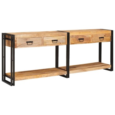 vidaXL Τραπέζια Κονσόλες 2 τμχ. Καφέ 200x33x75 εκ