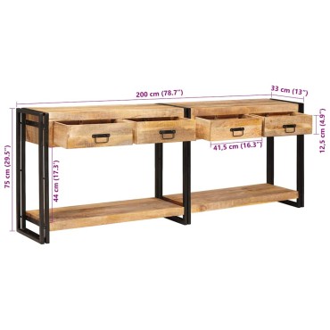 vidaXL Τραπέζια Κονσόλες 2 τμχ. Καφέ 200x33x75 εκ
