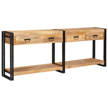 vidaXL Τραπέζια Κονσόλες 2 τμχ. Καφέ 200x33x75 εκ