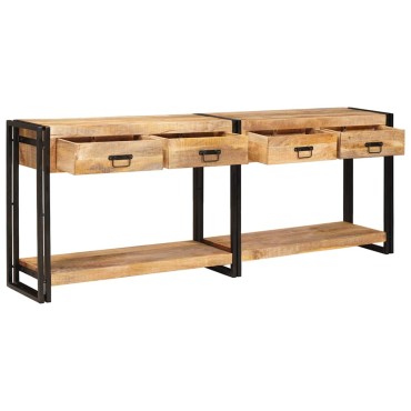 vidaXL Τραπέζια Κονσόλες 2 τμχ. Καφέ 200x33x75 εκ