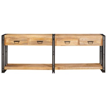 vidaXL Τραπέζια Κονσόλες 2 τμχ. Καφέ 200x33x75 εκ
