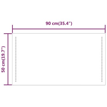 vidaXL Καθρέφτης Μπάνιου με LED 50x90 εκ.