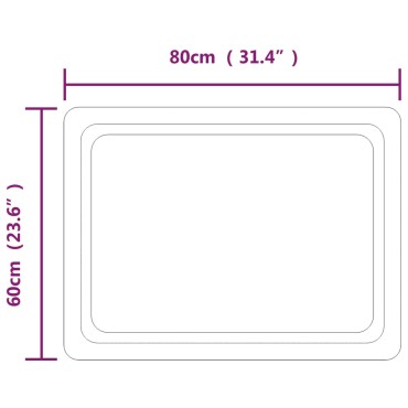 vidaXL Καθρέφτης Μπάνιου με LED 60x80 εκ.