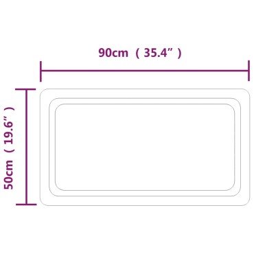 vidaXL Καθρέφτης Μπάνιου με LED 50x90 εκ.