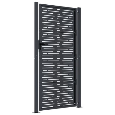 vidaXL Πόρτα Κήπου Ανθρακί 100x175 εκ. Ατσάλινο Τετράγωνο Σχέδιο