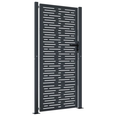 vidaXL Πόρτα Κήπου Ανθρακί 100x200 εκ. Ατσάλινο Τετράγωνο Σχέδιο