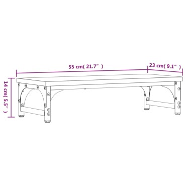 vidaXL Βάση Οθόνης Γκρι Sonoma 55 x 23 x 14 εκ. από Επεξεργασμένο Ξύλο