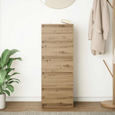 vidaXL Συρταριέρα με Συρτάρια Τεχνίτης Δρυς 37,5x35x99cm Επεξ. Ξύλο 1 τεμ.
