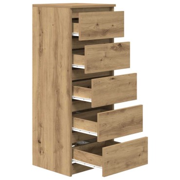 vidaXL Συρταριέρα με Συρτάρια Τεχνίτης Δρυς 37,5x35x99cm Επεξ. Ξύλο 1 τεμ.