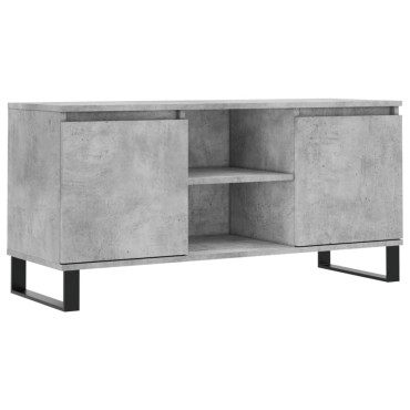 vidaXL Έπιπλο Τηλεόρασης Γκρι Σκυροδ. 104x35x50cm Επεξεργ. Ξύλο