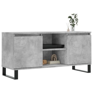 vidaXL Έπιπλο Τηλεόρασης Γκρι Σκυροδ. 104x35x50cm Επεξεργ. Ξύλο