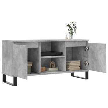vidaXL Έπιπλο Τηλεόρασης Γκρι Σκυροδ. 104x35x50cm Επεξεργ. Ξύλο