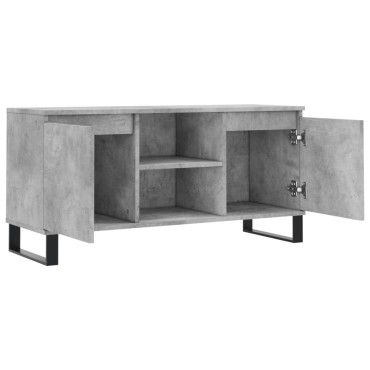 vidaXL Έπιπλο Τηλεόρασης Γκρι Σκυροδ. 104x35x50cm Επεξεργ. Ξύλο