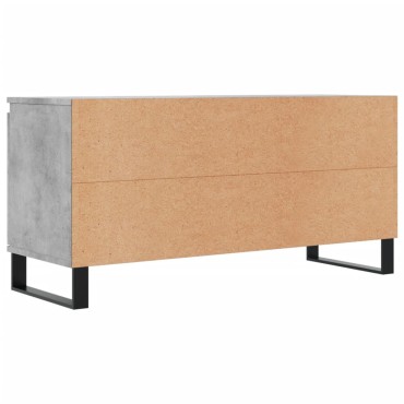 vidaXL Έπιπλο Τηλεόρασης Γκρι Σκυροδ. 104x35x50cm Επεξεργ. Ξύλο