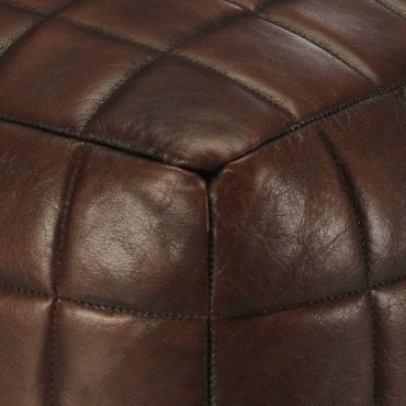 vidaXL Πουφ Σκούρο Καφέ 40x40x40cm από Γνήσιο Δέρμα Κατσίκας 1 τεμ.