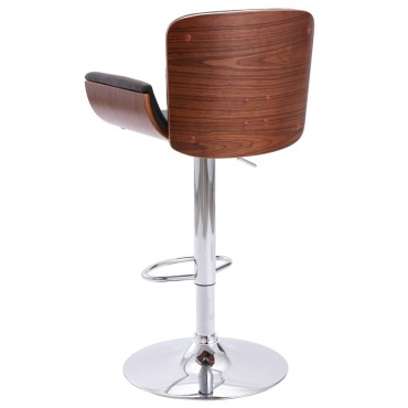 vidaXL Σκαμπό Μπαρ Γκρι Υφασμάτινο 51,5x49,5x(89-109)cm 1 τεμ.