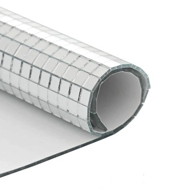 vidaXL Μωσαϊκό Καθρέπτη Γεωμετρικό 3 τμχ. Ασημί 30 x 30 cm Γυαλί