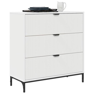 vidaXL Πλαϊνό γραφείο Λευκό 79,5x33x82cm Επεξεργασμένο Ξύλο 1 τεμ.