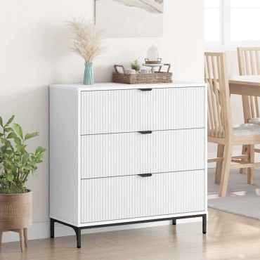 vidaXL Πλαϊνό γραφείο Λευκό 79,5x33x82cm Επεξεργασμένο Ξύλο 1 τεμ.