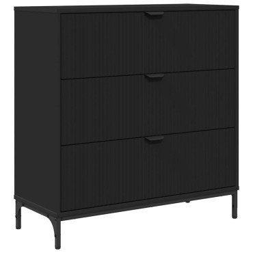 vidaXL Πλαϊνό γραφείο Μαύρο 79,5x33x82cm Επεξεργασμένο ξύλο 1 τεμ.