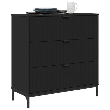 vidaXL Πλαϊνό γραφείο Μαύρο 79,5x33x82cm Επεξεργασμένο ξύλο 1 τεμ.