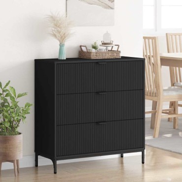 vidaXL Πλαϊνό γραφείο Μαύρο 79,5x33x82cm Επεξεργασμένο ξύλο 1 τεμ.