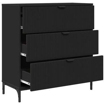 vidaXL Πλαϊνό γραφείο Μαύρο 79,5x33x82cm Επεξεργασμένο ξύλο 1 τεμ.