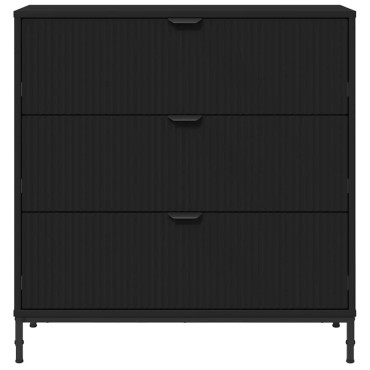 vidaXL Πλαϊνό γραφείο Μαύρο 79,5x33x82cm Επεξεργασμένο ξύλο 1 τεμ.