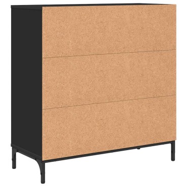 vidaXL Πλαϊνό γραφείο Μαύρο 79,5x33x82cm Επεξεργασμένο ξύλο 1 τεμ.