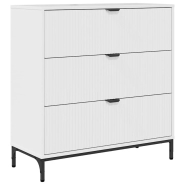 vidaXL Πλαϊνό γραφείο Υψηλής γυαλάδας λευκό 79,5x33x82 εκ 1 τεμ.