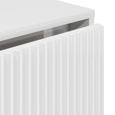 vidaXL Πλαϊνό γραφείο Υψηλής γυαλάδας λευκό 79,5x33x82 εκ 1 τεμ.
