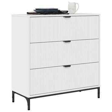 vidaXL Πλαϊνό γραφείο Υψηλής γυαλάδας λευκό 79,5x33x82 εκ 1 τεμ.