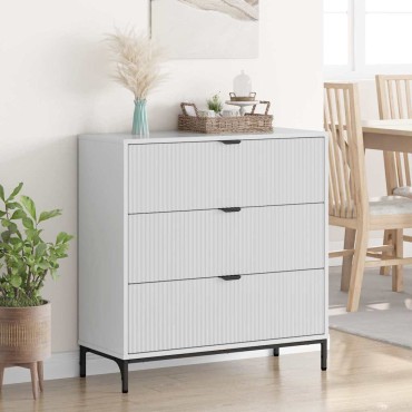 vidaXL Πλαϊνό γραφείο Υψηλής γυαλάδας λευκό 79,5x33x82 εκ 1 τεμ.