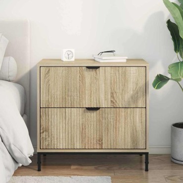 vidaXL Κομοδίνο Sonoma Δρυς 63.5x36x61cm Επεξεργασμένο ξύλο 1 τεμ.