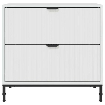 vidaXL Κομοδίνο Γυαλιστερό λευκό 63.5x36x61cm Επεξεργασμένο ξύλο 1 τεμ.