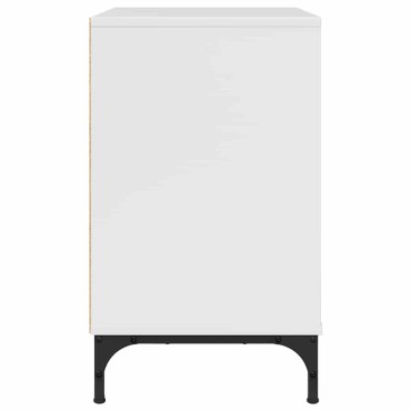 vidaXL Κομοδίνο Γυαλιστερό λευκό 63.5x36x61cm Επεξεργασμένο ξύλο 1 τεμ.