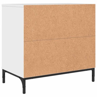 vidaXL Κομοδίνο Γυαλιστερό λευκό 63.5x36x61cm Επεξεργασμένο ξύλο 1 τεμ.