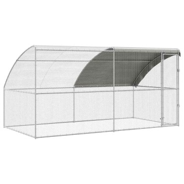 vidaXL Κλουβί για κότες 2 τμχ. Ασημί 400 x 200 x 200 εκ.