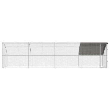 vidaXL Κλουβί για κότες 4 τμχ. Ασημί 800 x 200 x 200 εκ.