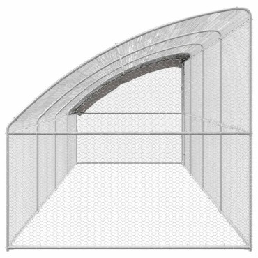 vidaXL Κλουβί για κότες 4 τμχ. Ασημί 800 x 200 x 200 εκ.
