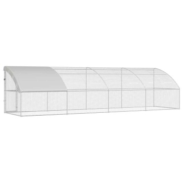 vidaXL Κλουβί για κότες 4 τμχ. Ασημί 800 x 200 x 200 εκ.