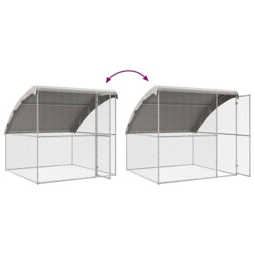 vidaXL Κλουβί για κότες 4 τμχ. Ασημί 800 x 200 x 200 εκ.