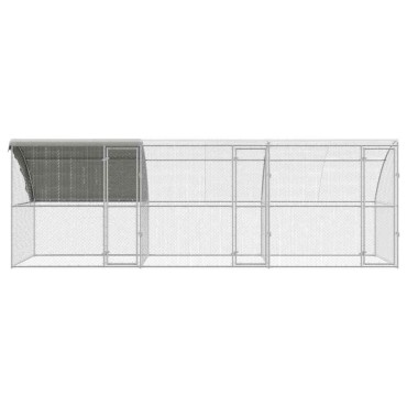 vidaXL Κλουβί για κότες 3 τμχ. Ασημί 600 x 200 x 200 εκ.