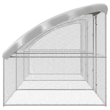 vidaXL Κλουβί για κότες 3 τμχ. Ασημί 600 x 200 x 200 εκ.
