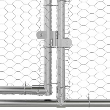vidaXL Κλουβί για κότες 3 τμχ. Ασημί 600 x 200 x 200 εκ.