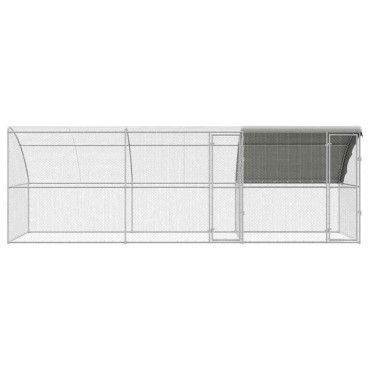 vidaXL Κλουβί για κότες 3 τμχ. Ασημί 600 x 200 x 200 εκ.